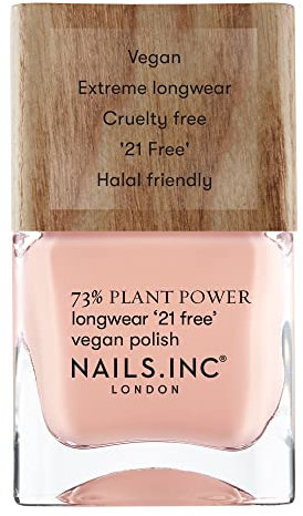 Nails Inc - IN MY O-ZONE Plant Power veganer Nagellack - 73% Plant Based, 100% Vegan & Tierversuchsfrei - Perfekte Maniküre, Zarter Pfirsich-Rosa - Für umweltbewusste Nail Art