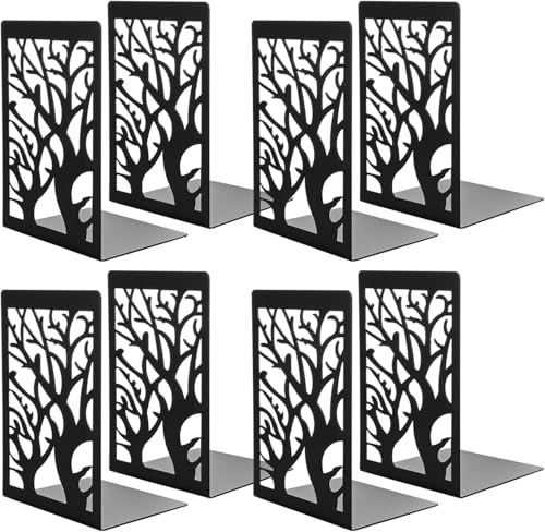 LDHHYH 10 Pack Book Ends, Metal Book Ends for Shelves, Black Book Stoppers Bookend Supports, Heavy Duty Bookends for Home Office Desk