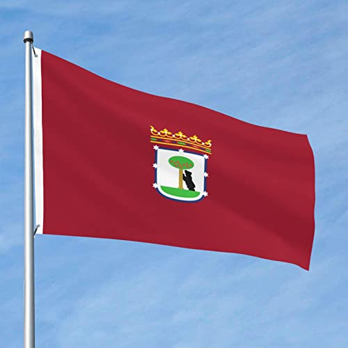 Bandera De La Ciudad De Madrid Bandera Pirata Duradero Bandera De Vacaciones Gracioso Bandera De Balcón Para Festivales Interior Patio 90X150Cm