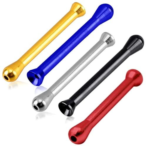 XPEX 5 pièces paille pailles paille metal paille a sniffer poppers a sniffer puissant Premium Reusable Metal Tubes Multicolore
