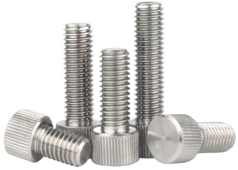 HBALDTEDC Schrauben Bolzen, Rändelschrauben aus Edelstahl 304, M2-M8, mehrere Mengen, 1/2/5 Stück(5mm,M4 (5Pcs))