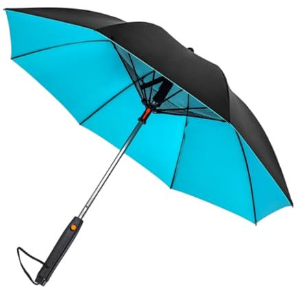 Uqezagpa Sombrillas con ventilador para exteriores que funcionan con pilas