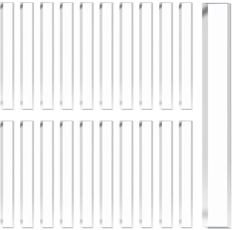 AHANDMAKER 120Pcs 2 x 1/4 x 0.1 Inches Clear Setting Blocks, Transparent Acrylic Sheets for Glass and Mirrors Rectangle Setting Spacers for Kitchen Bathroom Window Installation Construction Shim