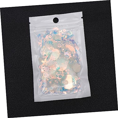 FIXOSHEE 2Er-Pack Bunte Pailletten Diy Bastelmaterial Perlen und Spacer Beads für Schmuck und Kostümdekoration Packung Beige
