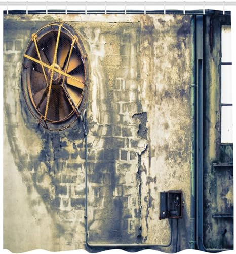Duschvorhang 240x200 Anti-Schimmel Shabby Duschvorhänge Wasserdicht Waschbar Polyester Textil Badevorhang Industrial Vintage 3D Shower Curtain A/743