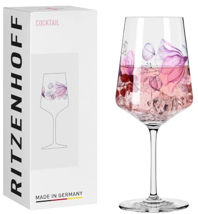 RITZENHOFF 3461916 Cocktailglas 500 ml - Serie Sommersonett - Motiv Blumen - Made in Germany