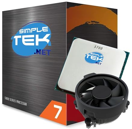 SIMPLETEK - 8-Kern-Prozessor 3,70 GHz Turbo 4,60 GHz - Sockel AM4-8 Core/16 Thread - Kühlkörper im Lieferumfang enthalten - ohne GPU
