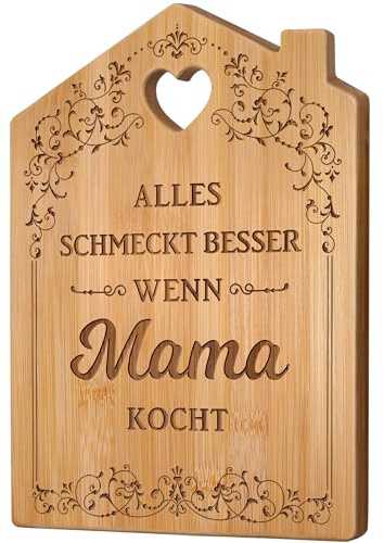 Mama Geburtstagsgeschenk - Graviertes Bambus Schneidebrett, Mama Geschenk | Geschenke für Mama zum Geburtstag Muttertag Weihnachten, Beste Mama Geschenk von Tochter Sohn, Muttertagsgeschenk