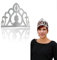 Oblique Unique® 4 Stück Krone in Silber mit Glitzereffekt - Prinzessin Eiskönigin Kopfschmuck