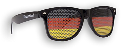 Promo Trade 10 x - Fanbrille - Sonnenbrille – Deutschland Weiß - Brille - Schwarz - Schwarz Rot Gold - Germany - Fan Artikel