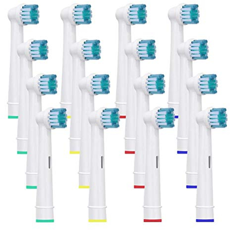 FLM Precision Clean EB17-4 - Aufsteckbürsten Kompatibel für Braun Oral B Elektrischen Zahnbürsten, 16 Stück