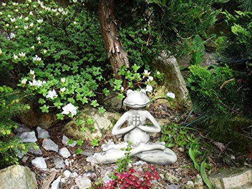 Yoga Frosch Der Lotus aus Steinguss Breite ca. 24 cm Höhe ca. 22 cm Gewicht 2,5