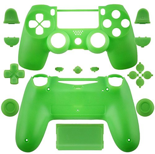 Custodia completa con pulsanti per controller wireless PS4 (verde)