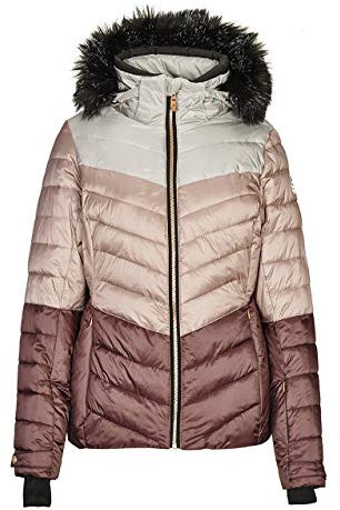 killtec Skijacke Damen Brinley - Winterjacke Damen - Damenjacke sportlich mit Skipasstasche - warme Jacke für den Winter - wasserdicht, dunkelrose, 42