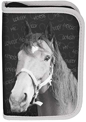 Kinder FEDERTASCHE 22-TEILIG - Pferd My Lovely Horse - GRAU