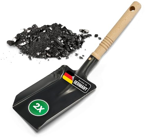 Kohleschaufel Kohlelöffel Ascheschaufel Schaufel Kamin Ofenschaufel (2, Kohleschaufel schwarz)