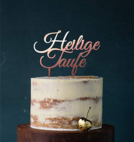 Cake Topper Acryl/Holz heilige Taufe, Topper, Caketopper, Einstecker, Stecker, Torte, Kuchen, Tortenstecker (Spiegel Bronze (Einseitig)) Art.Nr. 5242
