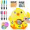 Wishstar Osterei Dekorationsset,Osterei Maschine mit Spinner,Eiermalmaschine Enthalten 8 Farben Marker Stiftes,3 Eier & 2 Aufkleber,Ostern,Kindertag Happy DIY Geschenke für Kinder