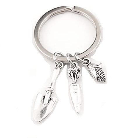 CrownOfRibbons Gardening Present for Her, Gardeners Keyring for Shed, Mini Trowel, Car, House Keychain