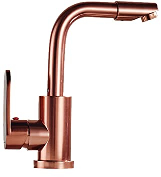 Ksunun Robinet de Cuisine Or Rose Mitigeur Cuisine Eau Chaude et Froide Robinet D'évier Rotatif à 360° Equipé de Aérateur ABS Anti-Éclaboussures Mitigeur de Cuisine, Aluminium de l'espace