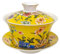 KOPYFANTAP Gaiwan Porcellana, Vintage Tazza da Tè Cinese con Grafica Fiori, 300ML