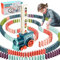 COLEESON Domino Zug Spielzeug Set für Kinder, 100 Stück Domino Blöcken Automatischer mit Licht und Ton, Domino Spielzeug für 3 4 5 Jahre Jungen Mädchen