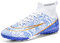 BLBK Botas de fútbol profesionales para hombres y niños, aptas para exteriores, césped artificial, competición, calzado de entrenamiento para niños, Blanco D., 33 EU