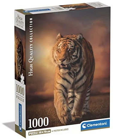 Clementoni - 39773 Collection - Tiger - 1000 Pieces - Adult Puzzle, Made in Italy