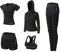 DJKTTMKW Sport Set Damen Trainingsanzug Jogginganzug Set 5 Stück Sportanzug Yoga kleidung Sport Outfit Fitness Sportkleidung Anzug Gym Set (Schwarz A, XL)