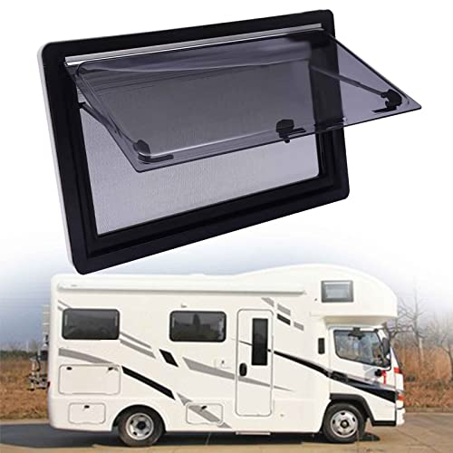 BEESOM Wohnmobilfenster Ausstellfenster Seitenfenster, Wohnwagen Seitenfenster mit Integriertem Rollo und Fliegengitter, Markise Camping Wohnwagen Sonnen Schutz,45x50cm