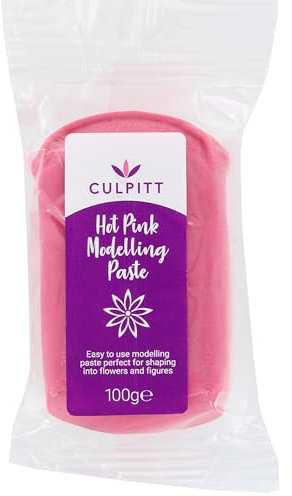 Culpitt Modelling Paste, Hot Pink, Sugarpaste, Gumpaste For Cake Decorating, Flowers, Animals, Figures, Models - Sets Hard, 100g