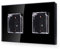 LIAONFOY Glas Schuko Doppelt Steckdose mit Deckel Unterputz 2 fach Wandsteckdose Schwarz Farbe mit Glasrahmen 16Amp 110-250V 157mm
