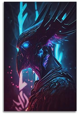 VZRSQZK Neon Gods Poster mit nordischen Göttern, dekoratives Gemälde, Leinwand-Wandposter und Kunstdruck, modernes Familienschlafzimmer-Dekor-Poster, 20 x 30 cm