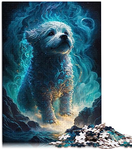 Puzzles für Erwachsene, Bichon Frise Dog, 1000 Teile, geeignet für Erwachsene und Kinder ab 12 Jahren, Papppuzzles, lustige Familienspiele, Größe: 26 x 38 cm