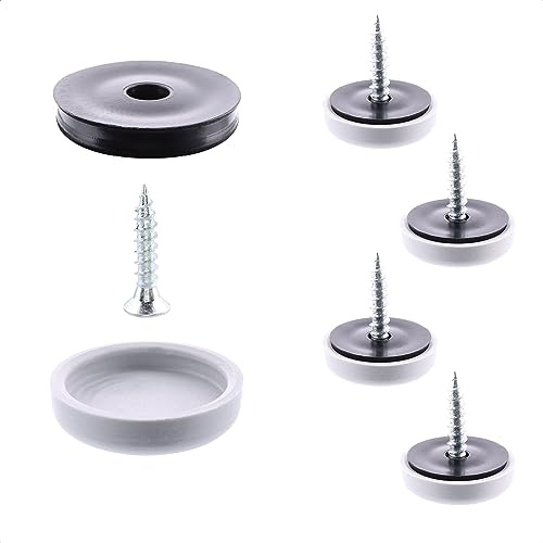 Wagner QuickClick® Kunststoffgleiter Möbelgleiter Stuhlgleiter 4er-Set zum Anschrauben - 4X Basis Ø 14 mm+Schraube+Gleiteinsatz austauschbar - Kunststoff Hyper Slim Ø 17 mm - Made in DE - 16791699