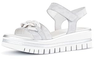 Gabor Damen Plateausandalen, Frauen Sandalen,Best Fitting,Strandschuhe,Plateausandaletten,Dicke Sohle,bequem,Light Grey (Uni),42.5 EU / 8.5 UK