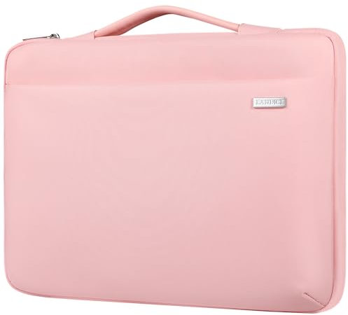 LANDICI Laptop Case Sleeve 14 15 Inch with Handle, 360°Protective Waterproof Computer Cover Bag for MacBook Air M2/M3 15,MacBook Pro 14/15, HP Chromebook 14, Pink