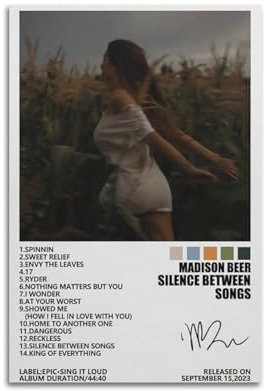 ceok Madison Beer Poster Silence Between Songs New Music Album Cover Moive Poster Wall Art Decor Print Bild Gemälde für Wohnzimmer Schlafzimmer Dekoration 20 x 30 cm ungerahmt