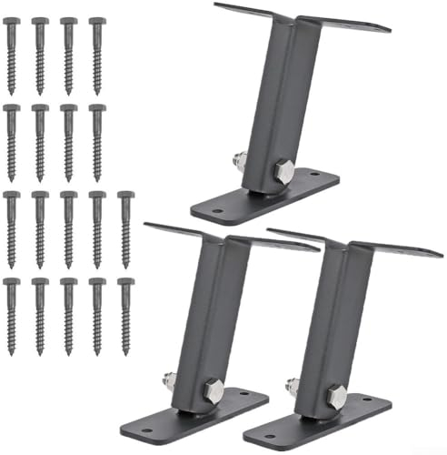 URPIZY Staffe per pergola, in Acciaio, con Angolo Regolabile, Supporto per pergola, Kit di Montaggio per pergola, per Patio e pergola in Legno (3 Pezzi)