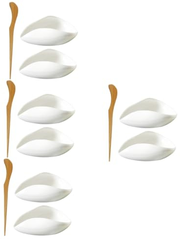 Alipis 4sets Gongfu Tea Tea Cup Saucer Ceramic Tray Scoop Leaf Holder Accessories