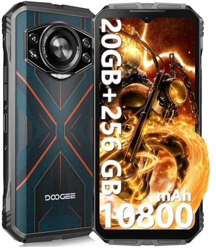 DOOGEE S cyber Rugged Smartphone 2025, 6.58” 20GB+256GB/TF 1TB Telefono indistruttibile, 10800mAh Smartphone android 14, Octa-Core Cellulare Antiurto, 4G Dual SIM/50MP+16MP/Face ID/Fingerprint/NFC/OTG