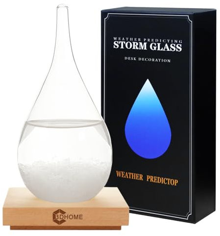 3DHOME Tempesta di vetro a goccia, stazione meteo previsioni meteo, ufficio e decorazione per la casa (Large)