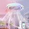 Luyaim Inteligente Niños RGB Moderna Lámpara Ventilador Techo Motor DC 6 Velocidades Reversible Alexa Altavoz Musical Bluetooth Ventilador De Techo Con Luz Y Mando A Distancia Para Dormitorio Salon