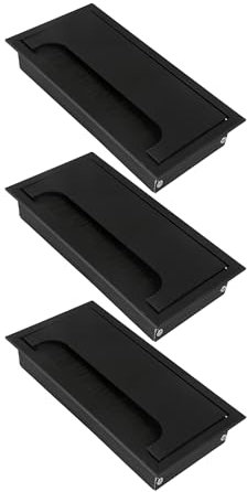 SHANOER 3 Pcs Metal Cable Cord Grommets Organizers for Desk 3.15 x 6.3 Black