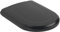 Villeroy & Boch Hommage WC-Sitz, Toilettendeckel mit Absenkautomatik, abnehmbarer Toilettensitz aus bruchsicherem Duroplast, Klodeckel Original Ersatzteil, D-Form, Pure Black, matt
