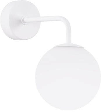 SOLLUX lighting Wandleuchte Innen Wandlampe Stahl Glas 1 Flammig 12 x 22 x 21 cm Weiß Astral
