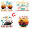 JAPBOR Cruise Door Decorations Magnetic - 4PCS Retro Family Cruise Magnet, 2025 Family Theme Car Ship Refrigerator Magnets Decal, Navigation Tropical Fridge Magnetic Stickers for Carnival Party Decor