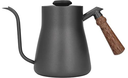 Pour Over Coffee Kettle, Tea Kettle with Thermometer Stovetop Gooseneck Kettle Induction Stainless Steel Gooseneck Kettle Coffee Pot with Wood Handle 850ml