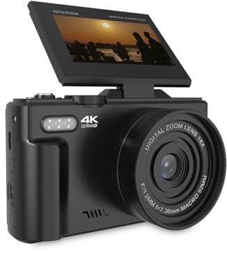 PRIXTON Cámara Digital Xplorer DV900, WiFi, App Móvil, Pantalla Giratoria LCD IPS, Resolución 4K y 64M, 9 Funciones de Cámara, Batería extraíble Recargable, Autonomía 1,5h, Tarjeta SD hasta 256GB