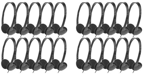 Eeuye Lot de 20 Écouteurs de Classe pour Enfants, École, Écouteurs Audio 3,5 mm pour Étudiants, Enfants, Tout-Petits, Adolescents
